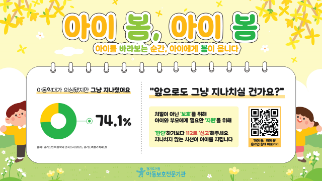  경기도거점아동보호전문기관, 아동학대 예방 옥외광고·온라인 캠페인 ‘아이 봄, 아이 봄’ 진행