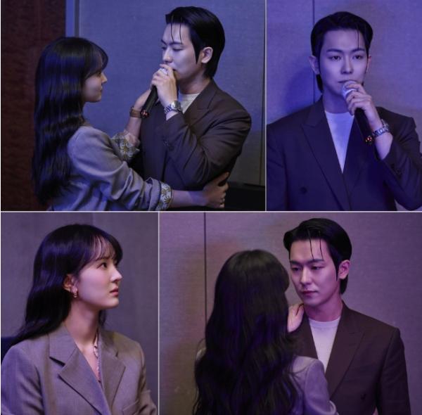 TV CHOSUN 주말미니시리즈 ‘닥터신’ 백서라-안우연,“두 사람 사이 후끈후끈 달아오른다” 몽환적인 조명 아래 포옹 직전! 