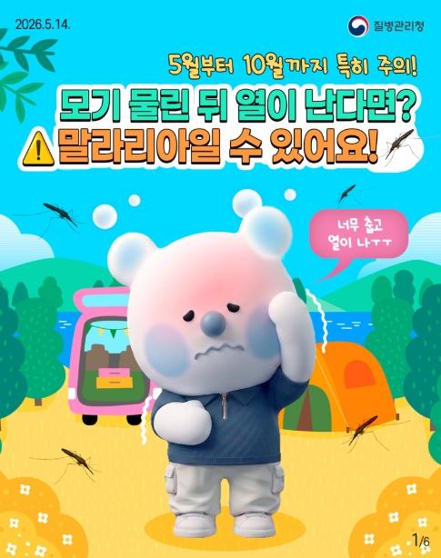 질병관리청, 모기 물린 뒤 열이 난다면? 말라리아일 수 있어요!