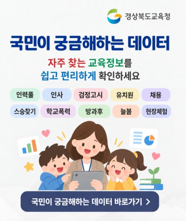 경북교육청, 누리집 인기 검색어 15개 정보 한곳에 모았다